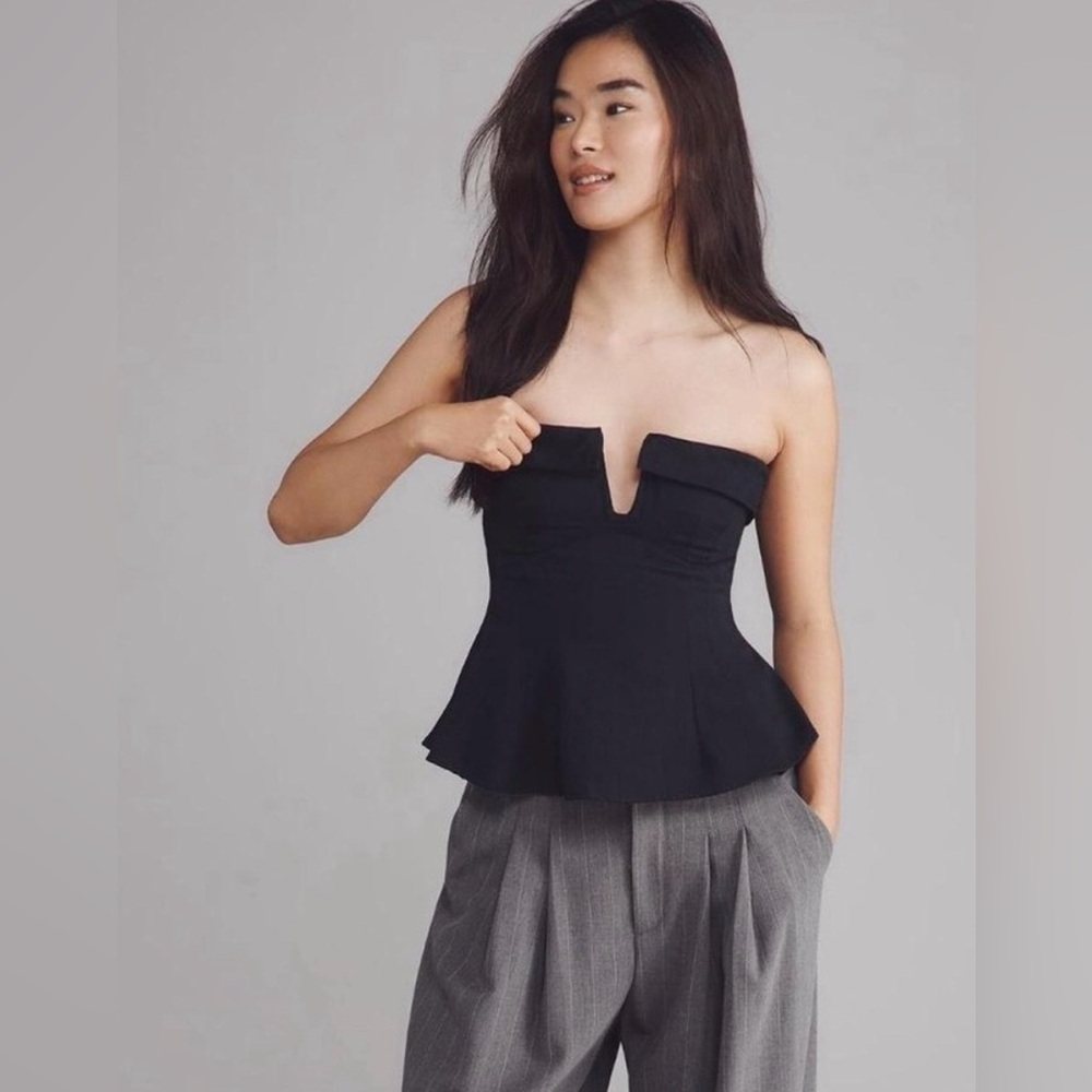 NWT Anthropologie Maeve strapless plunge top size 8